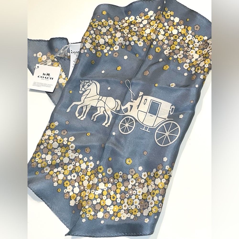 Coach Floral 100% Silk Sash
